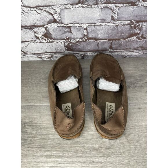 OluKai Moloa Brown Toffee Leather Slip On Loafers Casual Shoes Men Sz 9M US/42EU main image 4